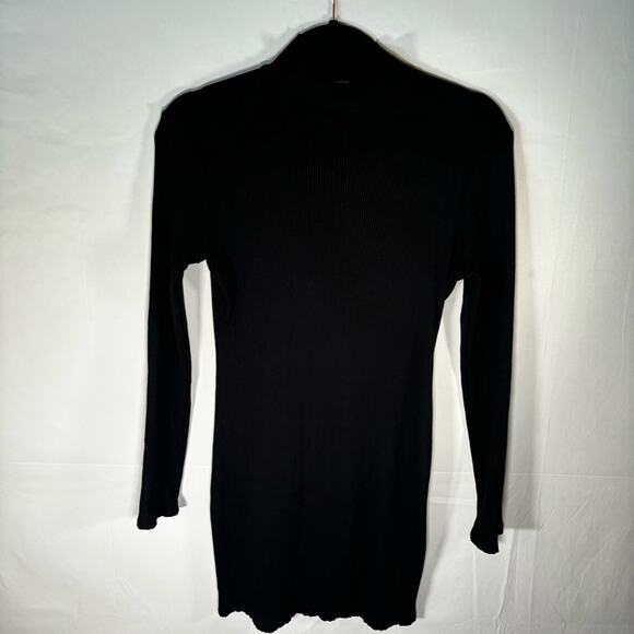 Lulus Size XL Long Sleeve Bodycon Dress Black Sweet Season Ribbed Mock Neck - Picture 5 of 16
